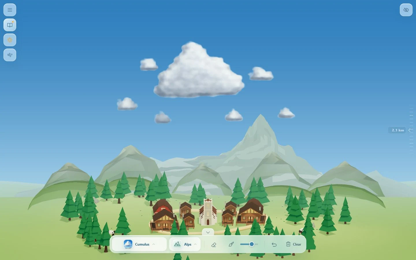 Clouds above an Alpine village