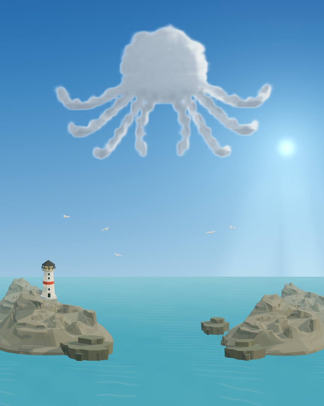A backlit cloud octopus above Ocean Cliffs