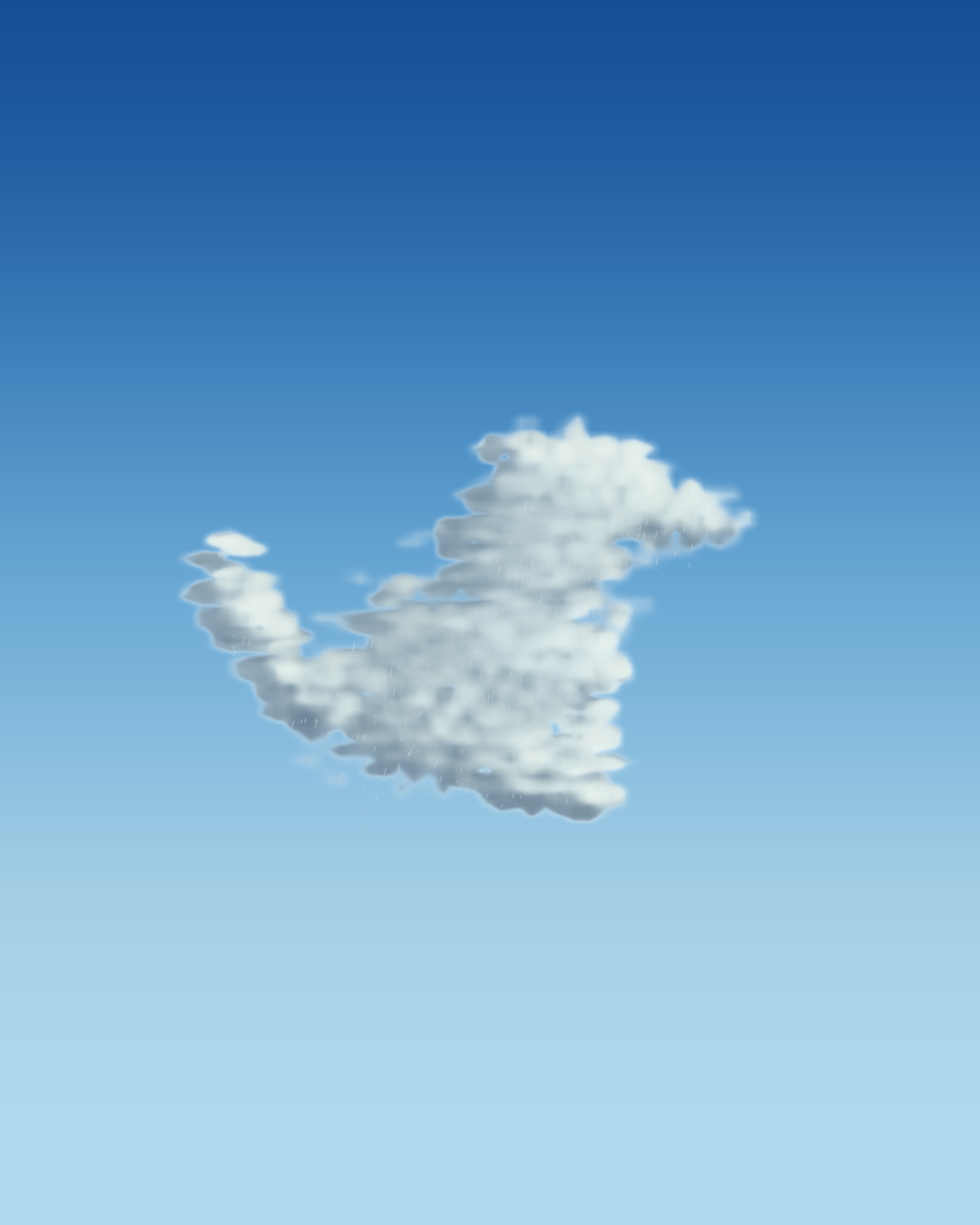 Dog painted with clouds