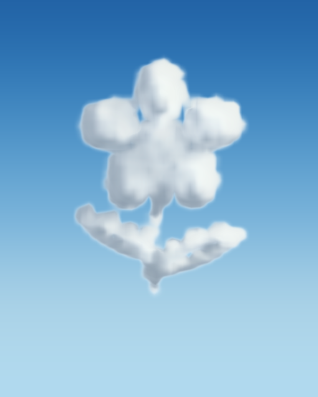 Flower painted with clouds