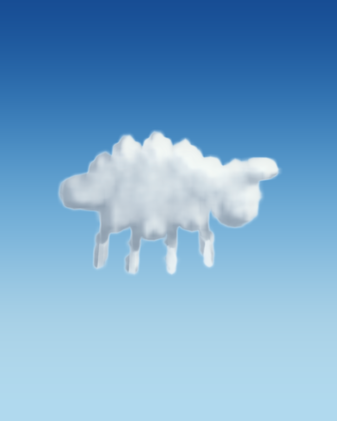 Sheep painted with clouds