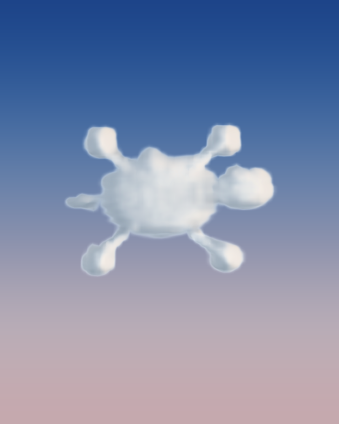 Turtle painted with clouds